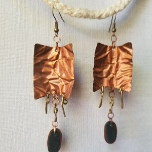 ~EarthsBearings~ Square Copper w Brass Earrings